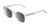 Profile View of BCBG BAR104BL Designer Polarized Reading Sunglasses with Custom Cut Powered Smoke Grey Lenses in Clear Crystal Glitter Unisex Panthos Full Rim Acetate 52 mm