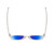 Top View of BCBG BAR104BL Designer Polarized Reading Sunglasses with Custom Cut Powered Blue Mirror Lenses in Clear Crystal Glitter Unisex Panthos Full Rim Acetate 52 mm