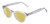 Profile View of Reptile Chelidae Designer Polarized Reading Sunglasses with Custom Cut Powered Sun Flower Yellow Lenses in Smoke Grey Crystal Unisex Panthos Full Rim Acetate 49 mm