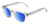 Profile View of Reptile Chelidae Designer Polarized Reading Sunglasses with Custom Cut Powered Blue Mirror Lenses in Smoke Grey Crystal Unisex Panthos Full Rim Acetate 49 mm