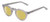 Profile View of Reptile Malayemys Designer Polarized Reading Sunglasses with Custom Cut Powered Sun Flower Yellow Lenses in Smoke Grey Crystal Ladies Panthos Full Rim Acetate 44 mm