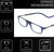 Frame Dimensions View of Calabria SP03 Snap Magnetic Reading Glasses Crystal Blue Front Connect Adjustable Temples Around Neck Hanging Readers