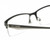 Close Up View of Harley-Davidson HD0766 Designer Bi-Focal Prescription Rx Eyeglasses in Shiny Black Unisex Rectangular Semi-Rimless Stainless Steel 57 mm