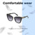 Lightweight Construction Illustration of QUAY All Talk Women's Cat Eye Polarized BI-FOCAL Sunglasses in Gloss Black 58 mm