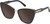 Profile View of QUAY Australia All Talk Designer Polarized Reading Sunglasses with Custom Cut Powered Amber Brown Lenses in Gloss Black Ladies Cat Eye Full Rim Acetate 58 mm