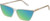 Profile View of QUAY Australia Bad Habit Designer Polarized Reading Sunglasses with Custom Cut Powered Green Mirror Lenses in Clear Ladies Cat Eye Full Rim Acetate 65 mm