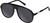 Profile View of QUAY Australia Chart Topper Designer Polarized Reading Sunglasses with Custom Cut Powered Smoke Grey Lenses in Gloss Black Mens Pilot Full Rim Acetate 57 mm
