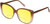 Profile View of QUAY Australia Ever After Designer Polarized Reading Sunglasses with Custom Cut Powered Sun Flower Yellow Lenses in Brown Doe Ladies Cat Eye Full Rim Acetate 58 mm