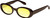 Profile View of QUAY Australia Felt Cute Designer Polarized Reading Sunglasses with Custom Cut Powered Sun Flower Yellow Lenses in Chocolate Brown Ladies Round Full Rim Acetate 52 mm