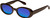 Profile View of QUAY Australia Felt Cute Designer Polarized Reading Sunglasses with Custom Cut Powered Blue Mirror Lenses in Chocolate Brown Ladies Round Full Rim Acetate 52 mm