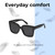 Lightweight Construction Illustration of QUAY Icy Women's Square Polarized BI-FOCAL Sunglasses in Gloss Black 52mm 41 OPTIONS