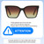 Size Awareness Illustration of QUAY Australia Level Up Square Multi-Focus Blue Light Glasses Matte Black 60 mm