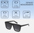 Dimensions and Measurements Illustration of QUAY Australia Name Drop Unisex Square Full Rim Designer Prescription Eyeglasses in Gloss Black 55mm Rx-Progressive