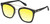Profile View of QUAY Australia Sweet Dreams Designer Polarized Reading Sunglasses with Custom Cut Powered Sun Flower Yellow Lenses in Gloss Black Unisex Panthos Full Rim Acetate 54 mm