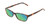 Jones New York J730 Womens Cat Eye Polarized Sunglasses Black Crystal Layer 53mm with Custom Cut Green Mirror Lenses