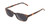 Profile View of Jones New York J730 Designer Polarized Reading Sunglasses with Custom Cut Powered Smoke Grey Lenses in Black Crystal Layer Ladies Cat Eye Full Rim Acetate 53 mm
