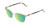 Profile View of Lucky Brand D114 Designer Polarized Reading Sunglasses with Custom Cut Powered Green Mirror Lenses in Rose Gold Marble Ladies Cat Eye Full Rim Metal 53 mm