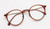 Top View of Lozza SL4207M Designer Reading Eye Glasses in Crystal Brown Unisex Round Full Rim Acetate 50 mm