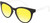 Profile View of Prive Revaux Julia Designer Polarized Reading Sunglasses with Custom Cut Powered Sun Flower Yellow Lenses in Caviar Black Ladies Cat Eye Full Rim Acetate 53 mm