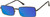 Profile View of Prive Revaux Matrix Designer Polarized Reading Sunglasses with Custom Cut Powered Blue Mirror Lenses in Caviar Black Unisex Rectangular Full Rim Metal 55 mm