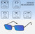 Dimensions and Measurements Illustration of Prive Revaux Matrix Designer Polarized Reading Sunglasses with Custom Cut Powered Blue Mirror Lenses in Caviar Black Unisex Rectangular Full Rim Metal 55 mm
