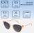 Dimensions and Measurements Illustration of Prive Revaux Modern Designer Polarized Reading Sunglasses with Custom Cut Powered Smoke Grey Lenses in Cantaloupe Crystal Ladies Cat Eye Full Rim Acetate 53 mm