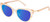 Profile View of Prive Revaux Veronica Designer Polarized Reading Sunglasses with Custom Cut Powered Blue Mirror Lenses in Cantaloupe Crystal Ladies Cat Eye Full Rim Acetate 53 mm