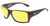 Profile View of OTIS Coastin Designer Polarized Reading Sunglasses with Custom Cut Powered Sun Flower Yellow Lenses in Matte Woodland Unisex Rectangular Full Rim Acetate 61 mm
