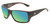 Profile View of OTIS Coastin Designer Polarized Reading Sunglasses with Custom Cut Powered Green Mirror Lenses in Matte Woodland Unisex Rectangular Full Rim Acetate 61 mm