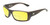 Profile View of OTIS Coastin Slim Designer Polarized Reading Sunglasses with Custom Cut Powered Sun Flower Yellow Lenses in Matte Woodland Unisex Rectangular Full Rim Acetate 61 mm