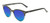 Profile View of OTIS Jazmine Designer Polarized Reading Sunglasses with Custom Cut Powered Blue Mirror Lenses in Eco Teal Bark Smokey Unisex Round Full Rim Acetate 53 mm