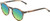 Profile View of OTIS Omar Designer Polarized Reading Sunglasses with Custom Cut Powered Green Mirror Lenses in Eco Hornwood Unisex Round Full Rim Acetate 50 mm