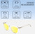 Dimensions and Measurements Illustration of OTIS Summer of 67 X Designer Polarized Reading Sunglasses with Custom Cut Powered Sun Flower Yellow Lenses in Eco Clear Unisex Square Full Rim Acetate 52 mm