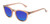Profile View of OTIS Summer of 67 X Designer Polarized Reading Sunglasses with Custom Cut Powered Blue Mirror Lenses in Eco Crystal Sunset Unisex Square Full Rim Acetate 52 mm