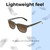 Lightweight Construction Illustration of OTIS Test of Time X Designer Polarized Reading Sunglasses with Custom Cut Powered Amber Brown Lenses in Eco Havana Tortoise Unisex Square Full Rim Acetate 55 mm