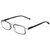 Profile View of Elton John Bullet Unisex Rectangular Full Rim Designer Reading Glasses in Black Crystal 47mm