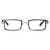 Front View of Elton John Bullet Designer Single Vision Prescription Rx Eyeglasses in Black Crystal Unisex Rectangular Full Rim Acetate 47 mm
