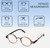 Dimensions and Measurements Illustration of Elton John Mash Up Designer Progressive Lens Blue Light Blocking Eyeglasses in Red Crystal Unisex Round Full Rim Acetate 44 mm