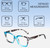 Dimensions and Measurements Illustration of Elton John Remix 1 Designer Progressive Lens Blue Light Blocking Eyeglasses in Sapphire Blue Marble Black White Unisex Round Full Rim Acetate 49 mm