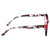 Side View of Elton John Remix 2 Designer Blue Light Blocking Eyeglasses in Ruby Red Marble Black White Unisex Round Full Rim Acetate 49 mm