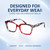 Comfort, Stylish, Everyday Confidence Illustration of Elton John Remix 2 Designer Blue Light Blocking Eyeglasses in Ruby Red Marble Black White Unisex Round Full Rim Acetate 49 mm