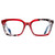 Front View of Elton John Remix 2 Designer Progressive Lens Blue Light Blocking Eyeglasses in Ruby Red Marble Black White Unisex Round Full Rim Acetate 49 mm