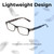 Lightweight Construction Illustration of Perry Ellis PEBX44 Designer Blue Light Blocking Eyeglasses in Gloss Black Marble Unisex Rectangular Full Rim Acetate 50 mm