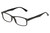 Profile View of Perry Ellis PEBX54 Designer Reading Eye Glasses with Custom Cut Powered Lenses in Gloss Black Marble Unisex Rectangular Full Rim Acetate 53 mm