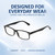 Comfort, Stylish, Everyday Confidence Illustration of Perry Ellis PEBX54 Designer Blue Light Blocking Eyeglasses in Gloss Black Marble Unisex Rectangular Full Rim Acetate 53 mm