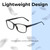 Lightweight Construction Illustration of Perry Ellis PEBX55 Designer Progressive Lens Blue Light Blocking Eyeglasses in Gloss Black Marble Unisex Square Full Rim Acetate 52 mm