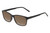 Profile View of Perry Ellis PEBX55 Designer Polarized Reading Sunglasses with Custom Cut Powered Amber Brown Lenses in Gloss Black Marble Unisex Square Full Rim Acetate 52 mm