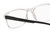 Close Up View of Perry Ellis PEBX55 Designer Reading Eye Glasses with Custom Cut Powered Lenses in Gloss Crystal Clear Marble Unisex Square Full Rim Acetate 52 mm