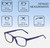 Dimensions and Measurements Illustration of Perry Ellis PEBX55 Designer Reading Eye Glasses with Custom Cut Powered Lenses in Gloss Navy Blue Marble Unisex Square Full Rim Acetate 52 mm