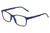 Profile View of Perry Ellis PEBX55 Designer Single Vision Prescription Rx Eyeglasses in Gloss Navy Blue Marble Unisex Square Full Rim Acetate 52 mm